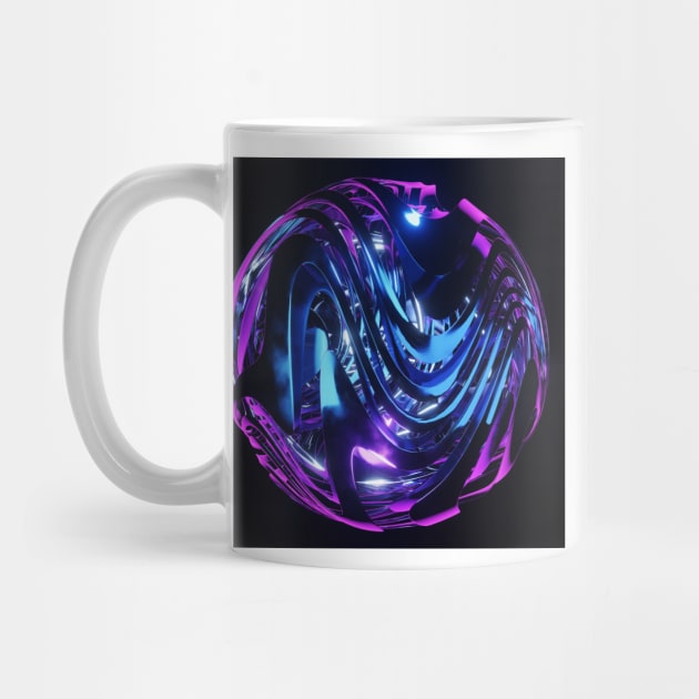 Bright Colorful Swirling Metallic Ribbon Sphere by jrfii ANIMATION